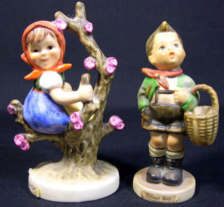 Two (2) Porcelain Figural Hummel Groups #747 "Appl