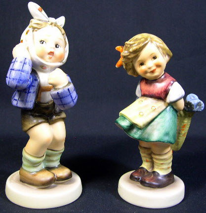 Two (2) Porcelain Figural Hummel Groups "Boy with