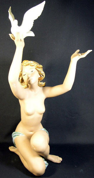 Porcelain Figural Lladro Group #3559 "The Peace Of