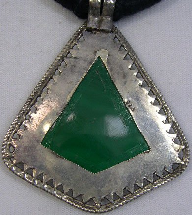 Sterling Silver and Malachite Pendant. Signed 925. - 3
