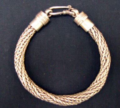 Sterling Silver Rope Style Bracelet. Unsigned. Ver