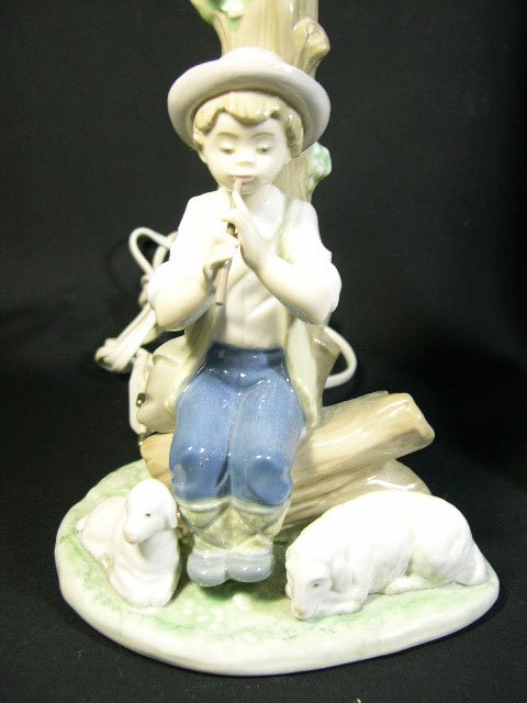 Pair of 20th Century Nao Porcelain Tree Lamps. Sig - 2
