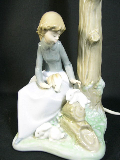 Pair of 20th Century Nao Porcelain Tree Lamps. Sig - 3
