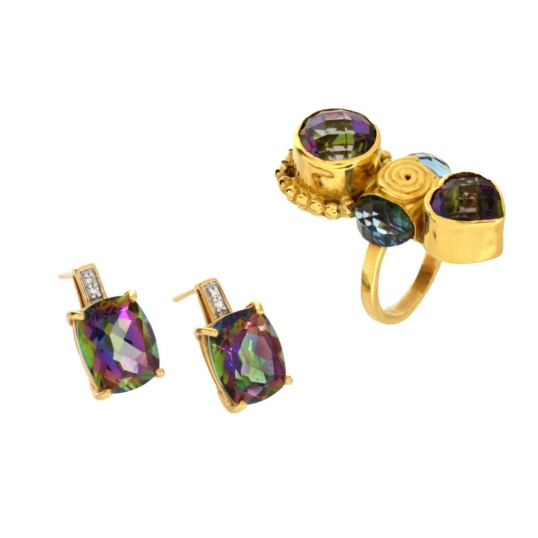 Mystic Topaz Ring and Earrings (1 of 3)