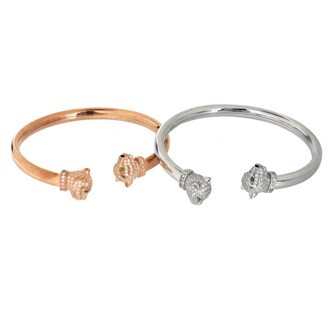 Cartier Panther style Bangle Bracelets (1 of 3)