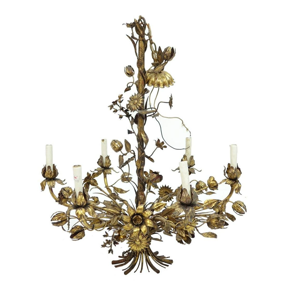 Italian Gilt Tole Chandelier (1 of 2)