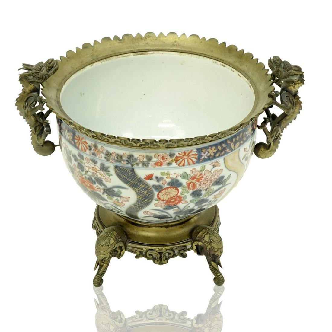 19C Bronze Mounted Imari Porcelain Planter (1 of 4)
