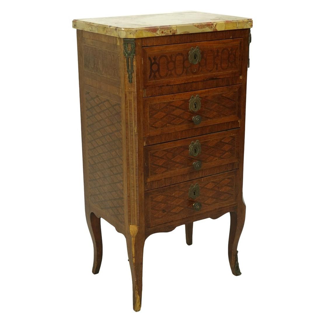 19th Century Inlaid Marble Commode (1 of 6)