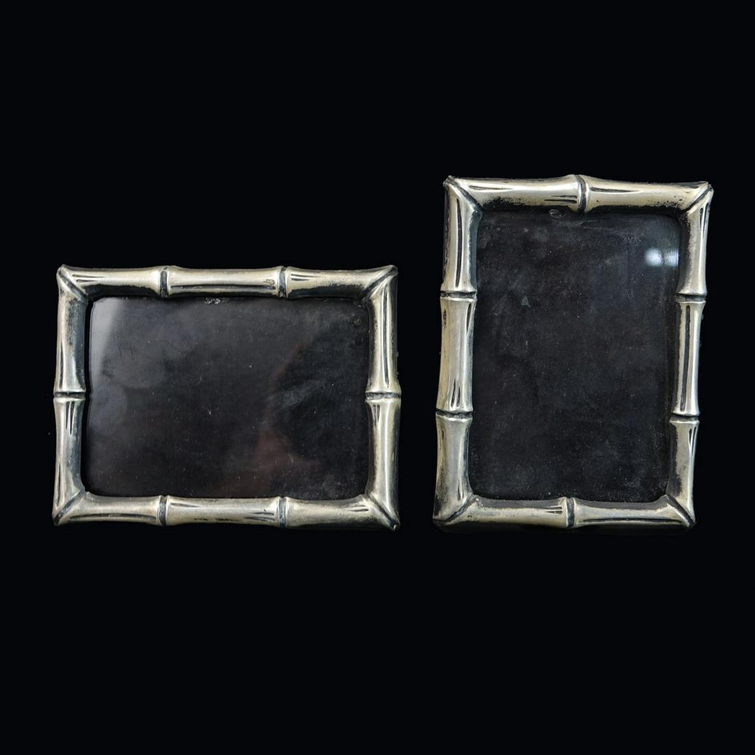 Pr Vintage Tiffany Bamboo Sterling Picture Frames (1 of 2)