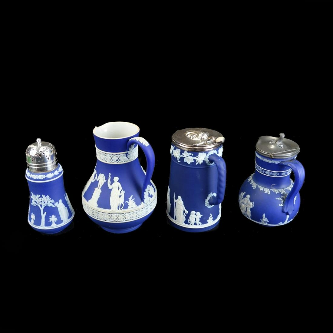 4 Antique Blue Jasperware Table Items (1 of 3)