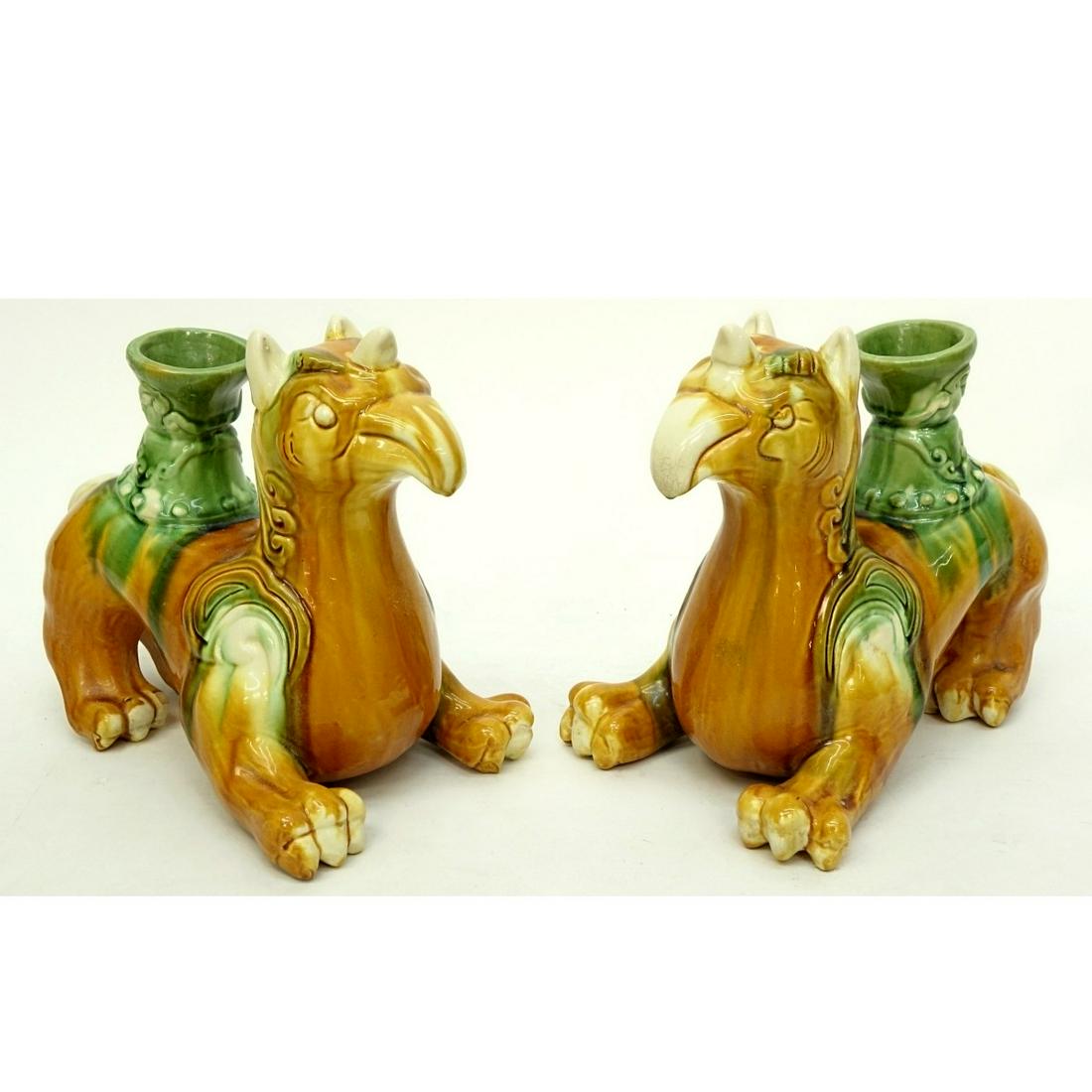 Pr Chinese Tang Style Glazed Pottery Dragons (1 of 6)