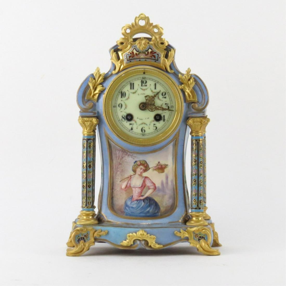 Antique Sevres Style Mantel Clock (1 of 9)