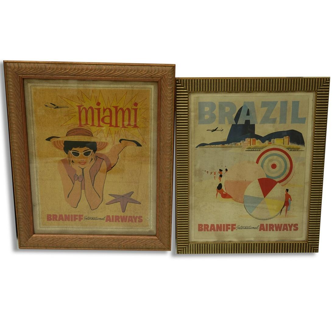 Two Braniff Airways Silk Screen Posters (1 of 8)