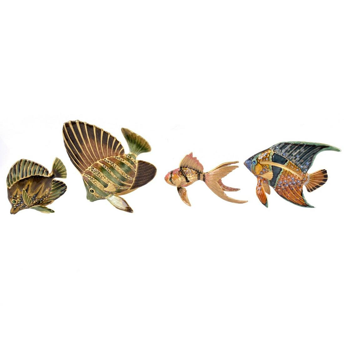 Four (4) Jay Strongwater Fish Figurines (1 of 3)