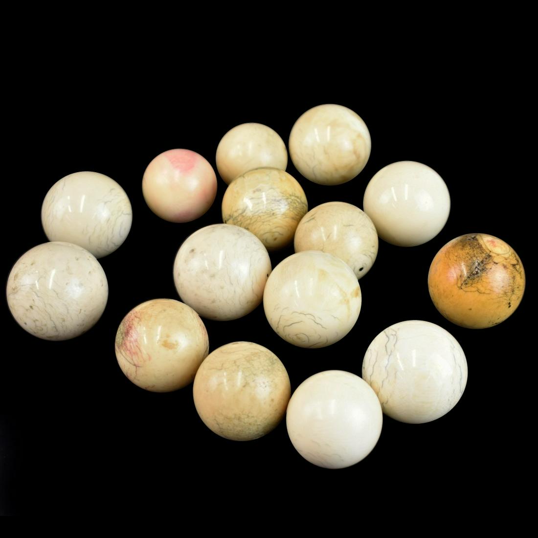 Fifteen (15) Antique Billiard Balls (1 of 2)