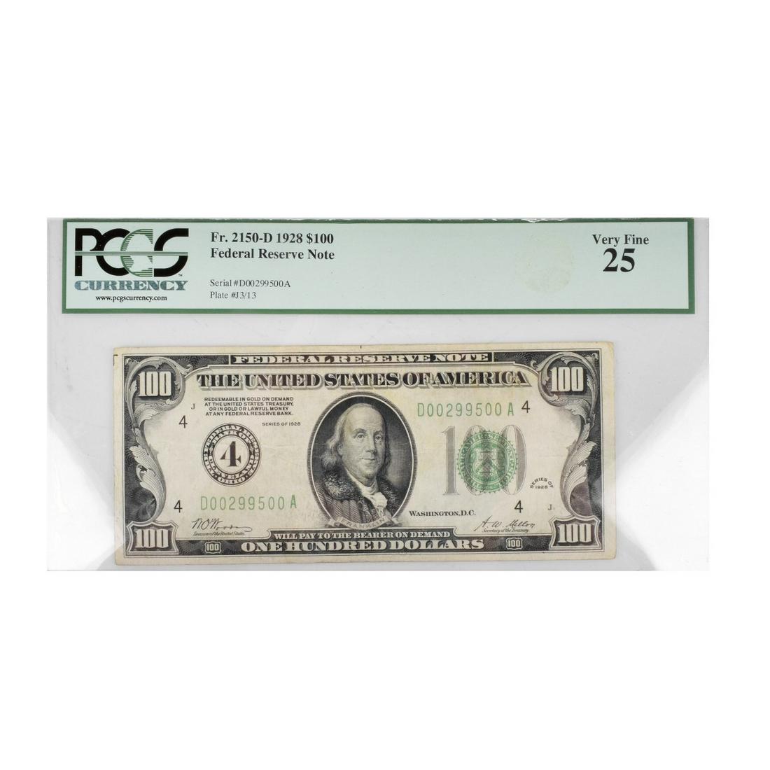 1928 $100 U.S. Federal Reserve Note (1 of 2)