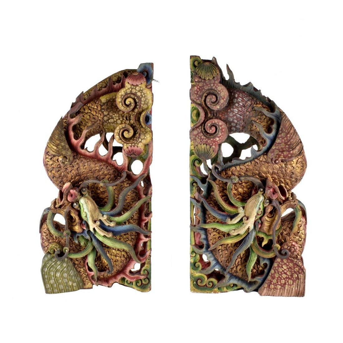 Pair of Japanese Temple Carvings (1 of 2)