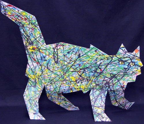 David Gerstein Israeli (born1944- ) Limited Editio: David Gerstein Israeli (born1944- ) Limited Edition Serigraphic Aluminum Sculpture "Art Cat" Signed D. Gerstein Front Left Paw and Limited Edition 246/250. Circa 1985. Published by Har-El. Very Good C