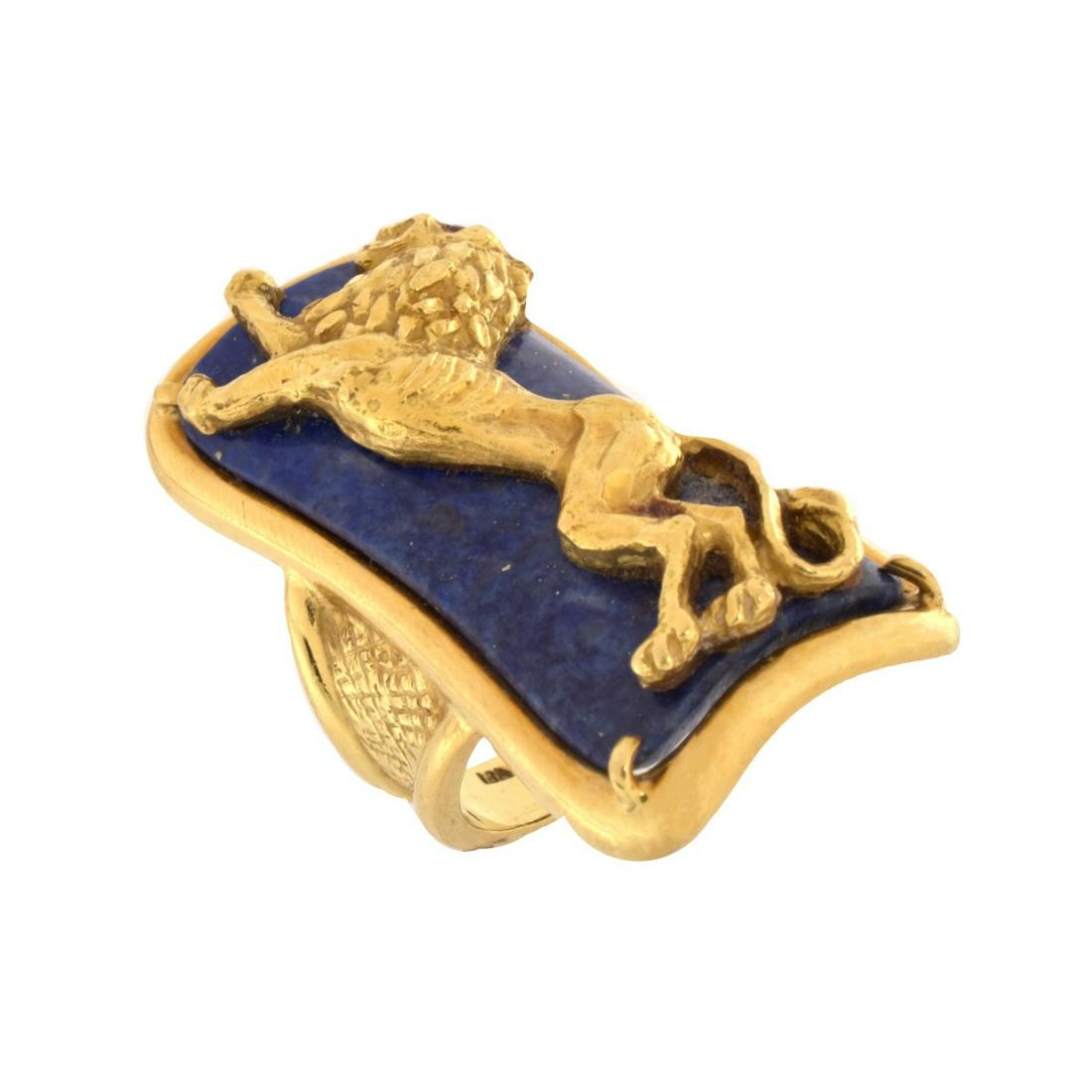 Lapis Lazuli and 18K Lion Ring (1 of 5)