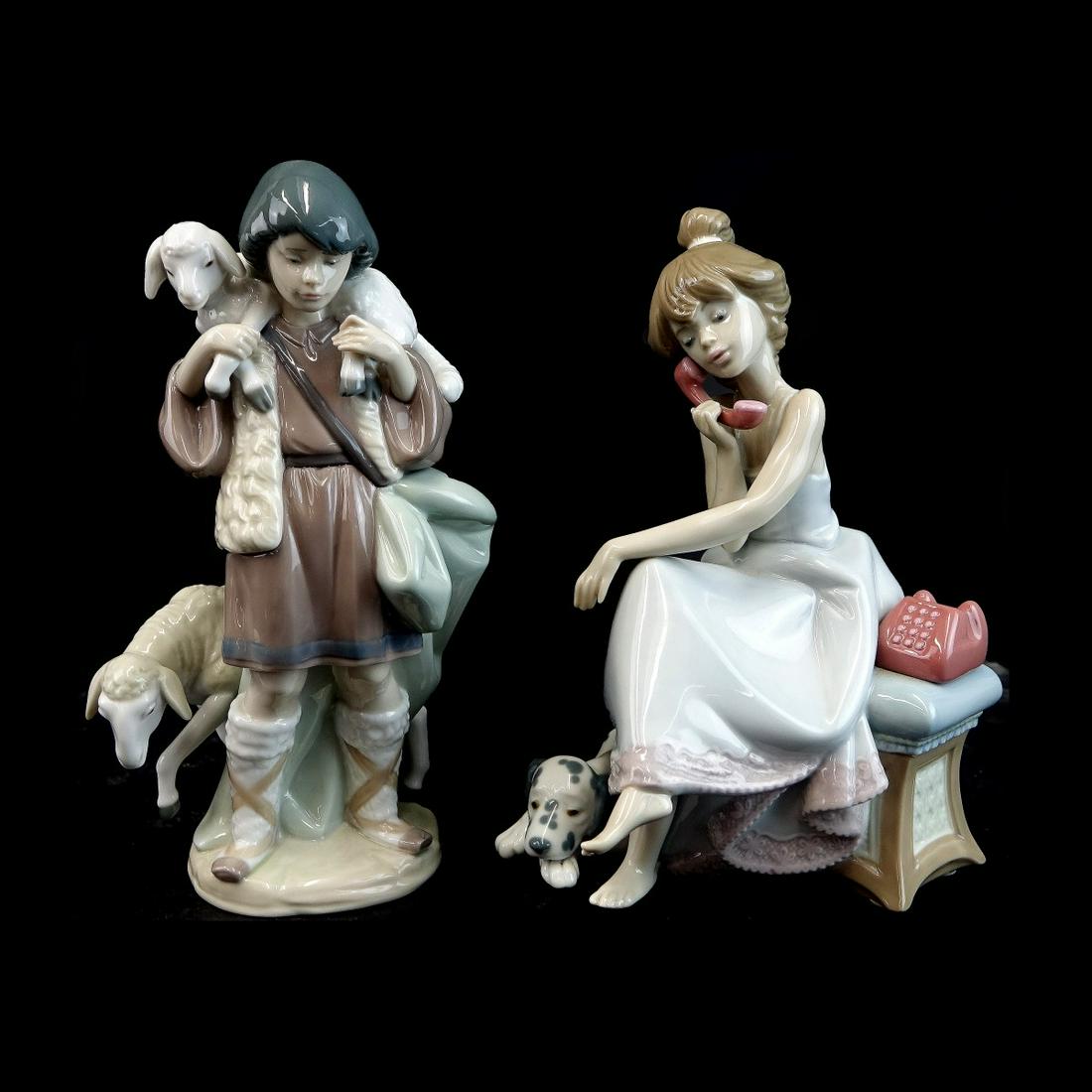 Two (2) Lladro Glazed Porcelain Figurines (1 of 4)