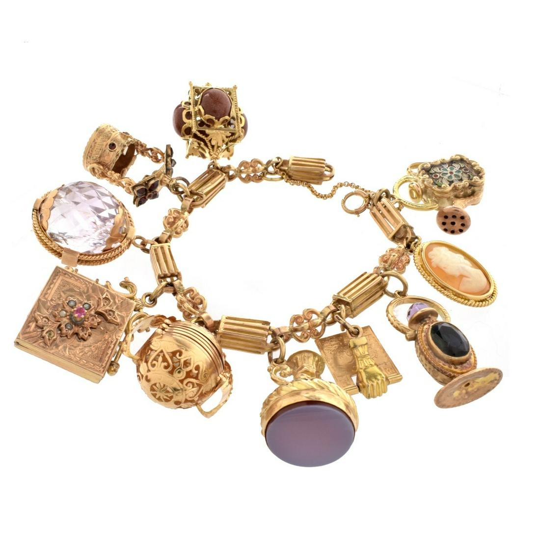 Antique 14K Charm Bracelet (1 of 3)