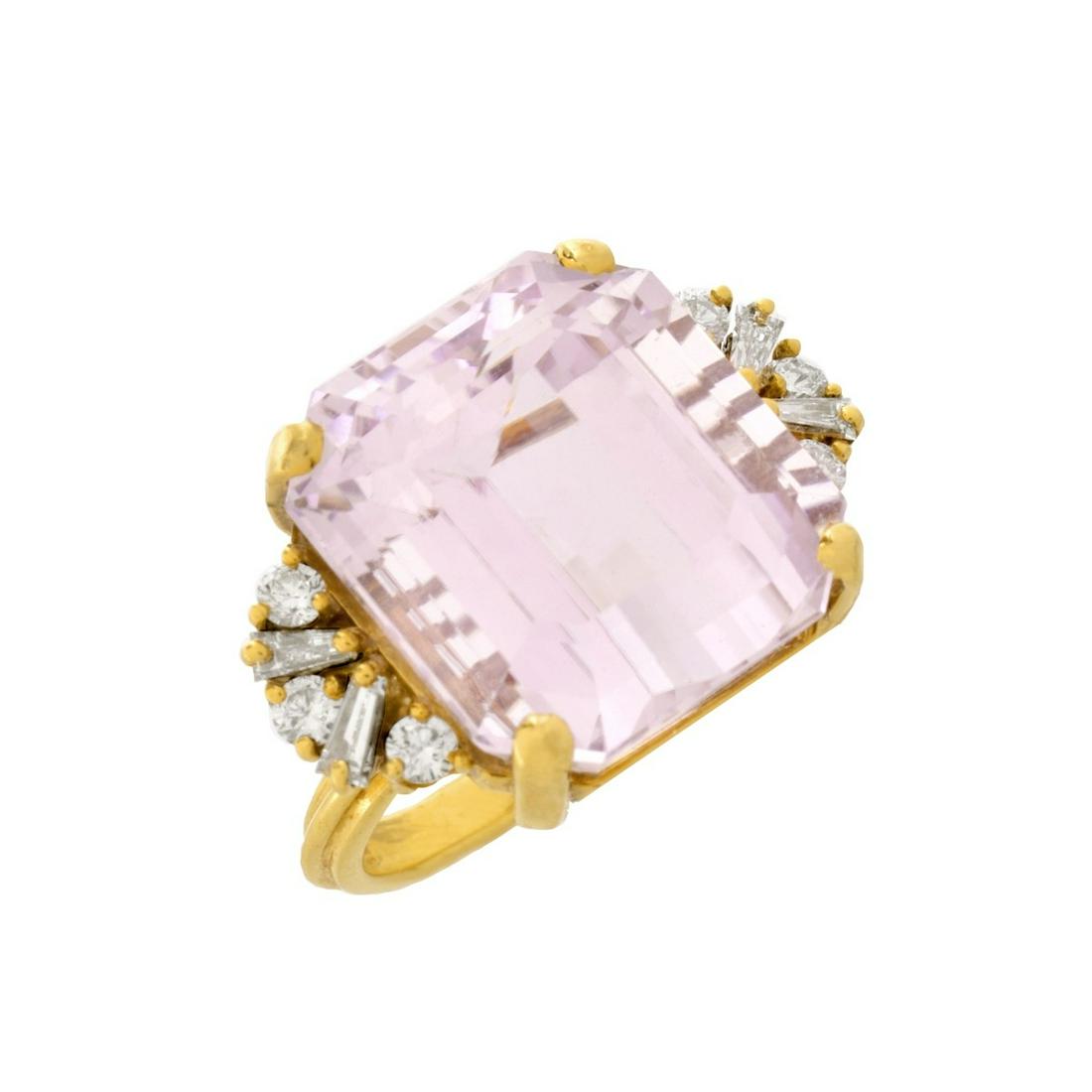 Kunzite, Diamond and 18K Ring (1 of 7)