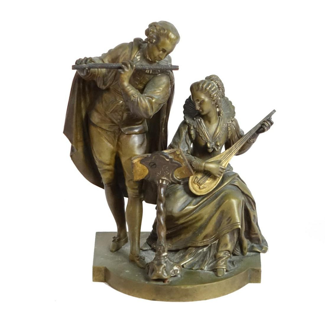 20th C. French Bronze Sculpture of Musicians (1 of 3)