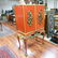 Mid 20th C. Red lacquer and Gilt Painted Cabinet - 2