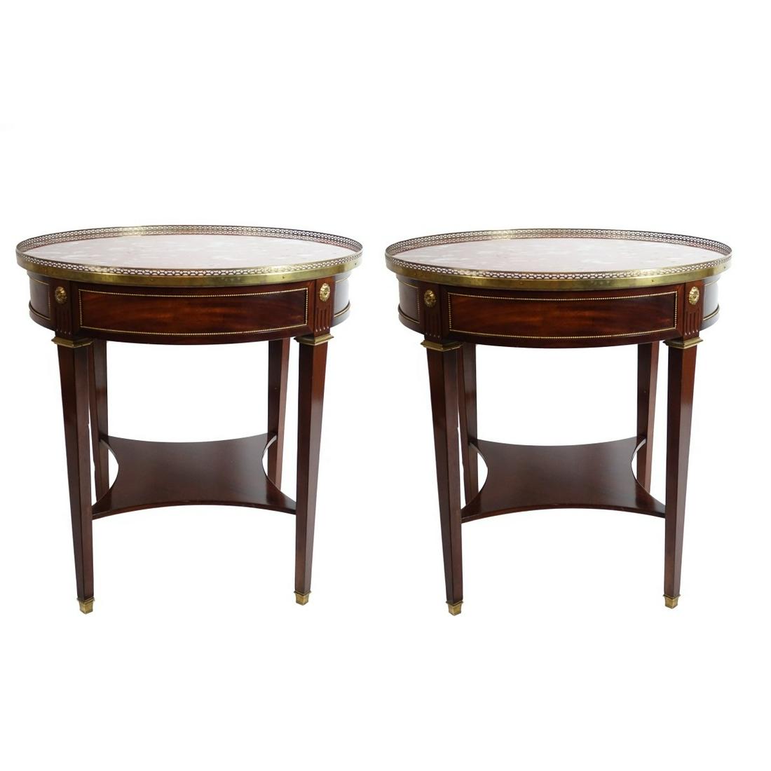 Pair of Louis XVI Style Round Side Tables (1 of 3)