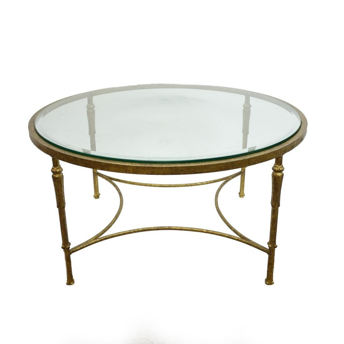 20th C. Gilt Iron Round Coffee Table (1 of 3)