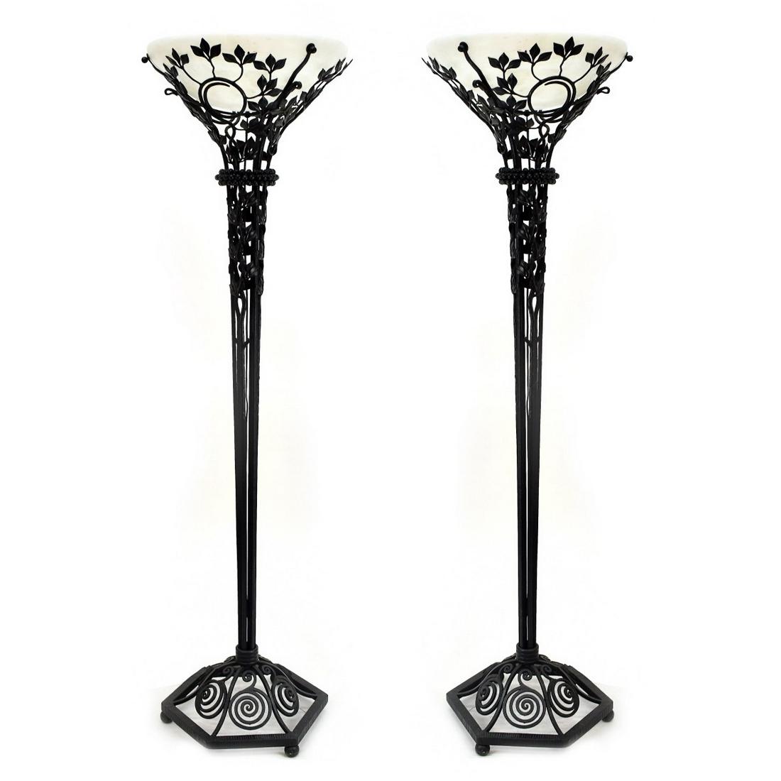 Pair of Edgar Brandt Style Torchieres (1 of 4)