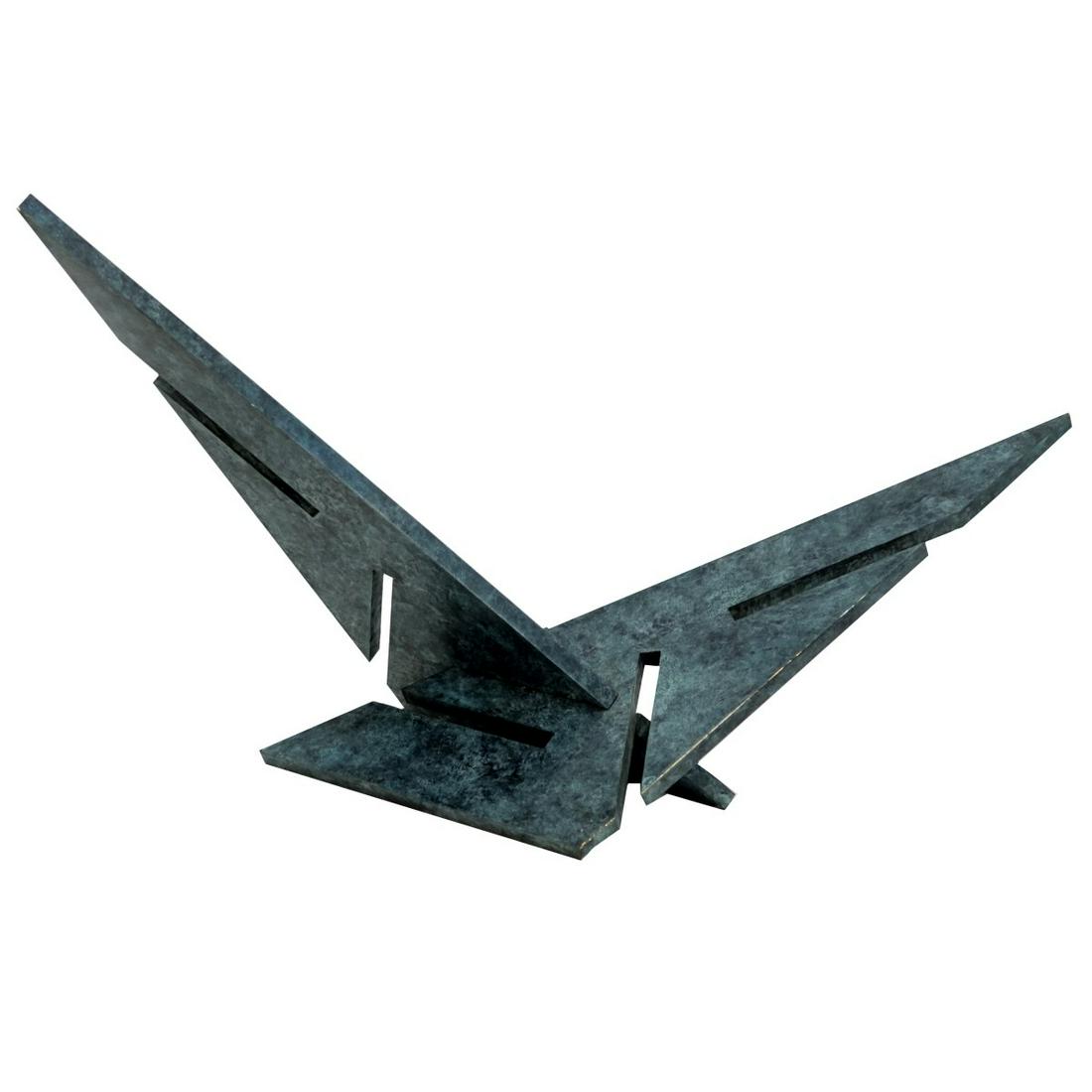 Larry Mohr, American (1921 - 2013): Larry Mohr, American (1921 - 2013) Bronze Sculpture "C + R XXI" Signed, Title and Dated 1995. Measures 13" x 25" x 10". Provenance: Estate of Larry Mohr. Larry Mohr was an accomplished sculptor whose