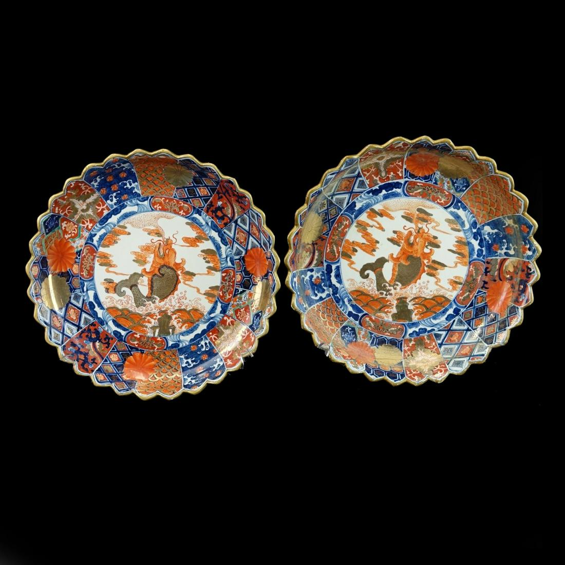 Pair of Antique Japanese Low Bowls (1 of 3)