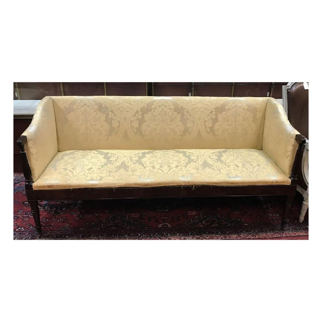 Antique Sheraton Mahogany Wood Settee (1 of 2)