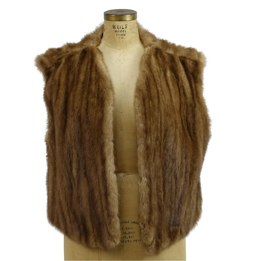Vintage Ladies Brown Mink Fur Vest (1 of 3)