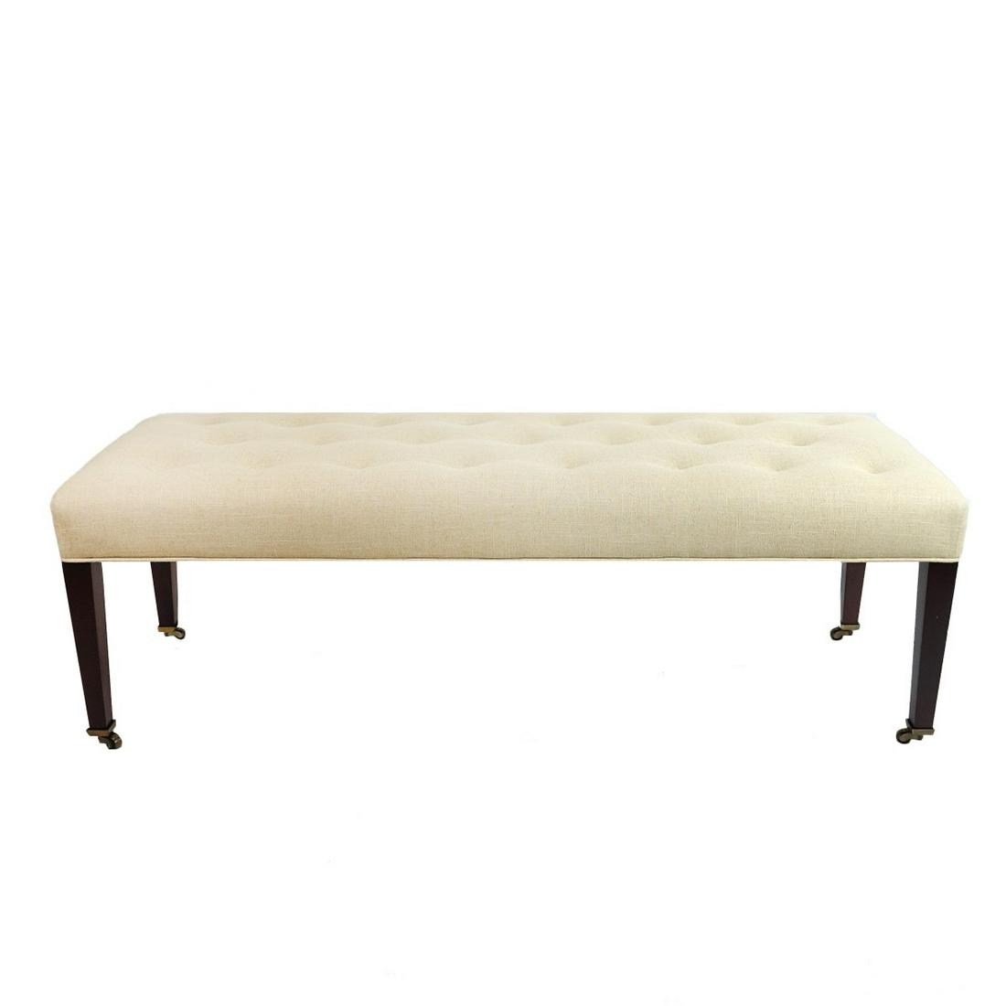 Modern Wood and Upholstered Bench (1 of 3)