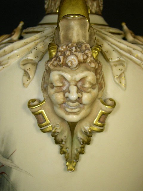 Exceptional 19C Royal Worcester Vase w/ HP Center  - 5