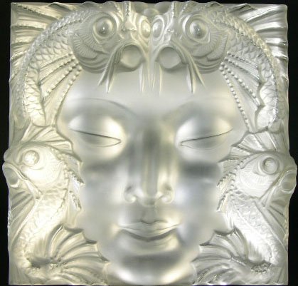 Very Heavy & Thick Lalique France Crystal Mask Scu