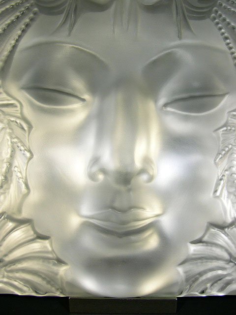 Very Heavy & Thick Lalique France Crystal Mask Scu - 2