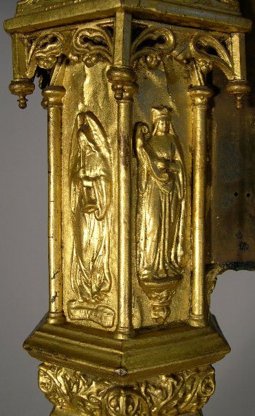 19C Sebastian & Pierre Wooden Harp with Bronze Mou - 4