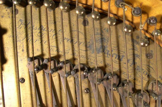 19C Sebastian & Pierre Wooden Harp with Bronze Mou - 5