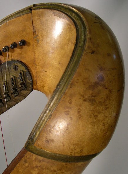 19C Sebastian & Pierre Wooden Harp with Bronze Mou - 6