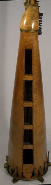 19C Sebastian & Pierre Wooden Harp with Bronze Mou - 7