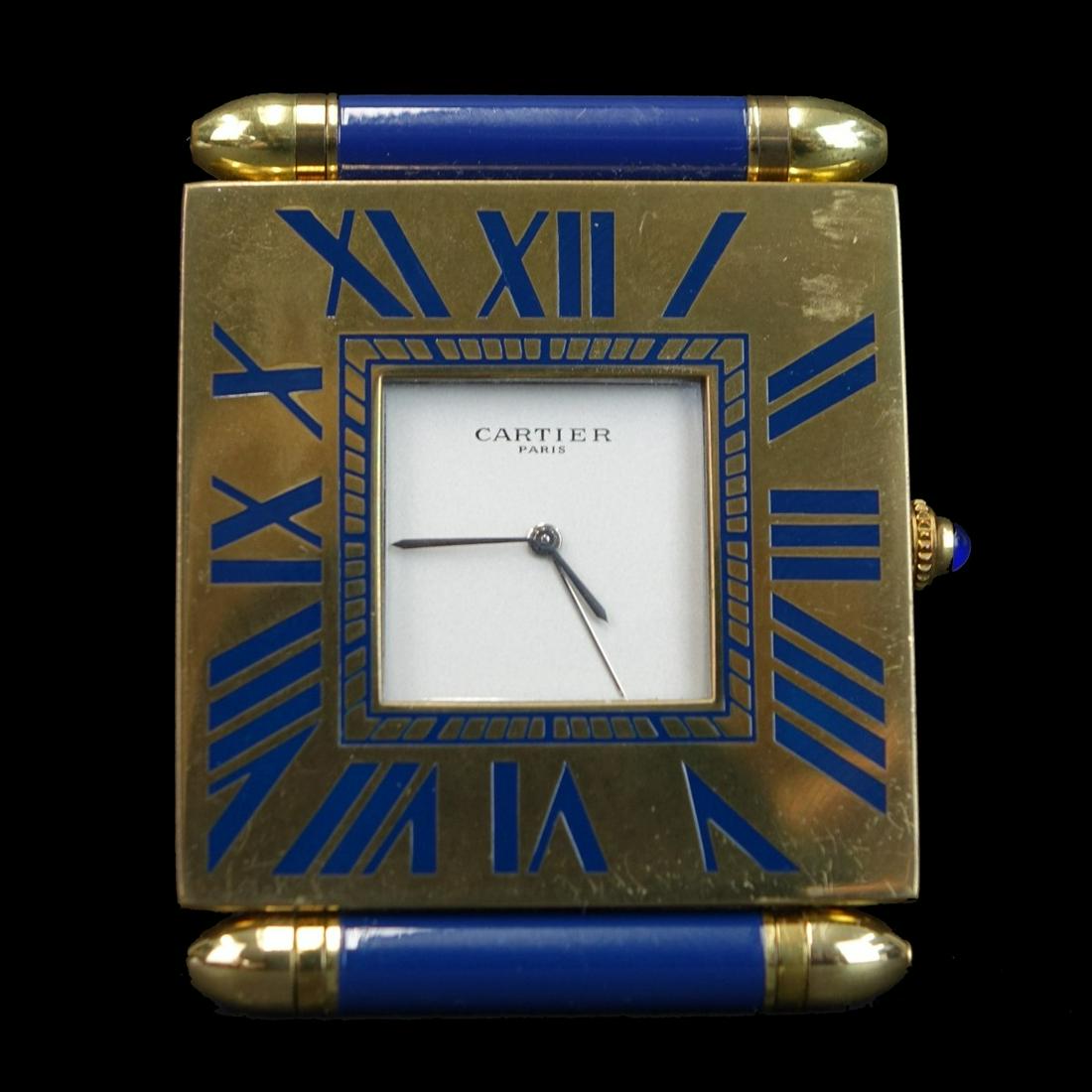 Cartier Brass and Enamel Desk Clock (1 of 4)