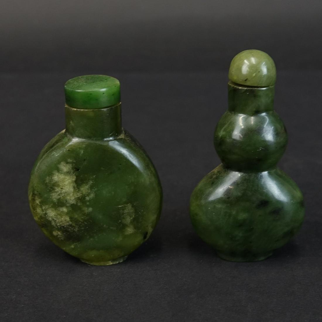 Two (2) Chinese Nephrite Jade Snuff Bottles (1 of 3)