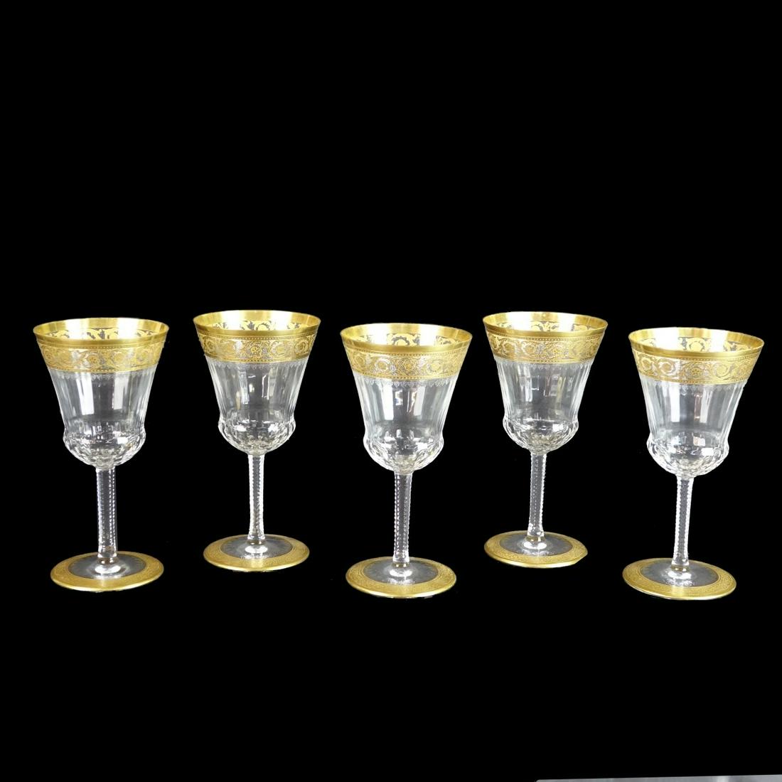 Five (5) Saint-Louis "Thistle Gold" Water Glasses (1 of 3)