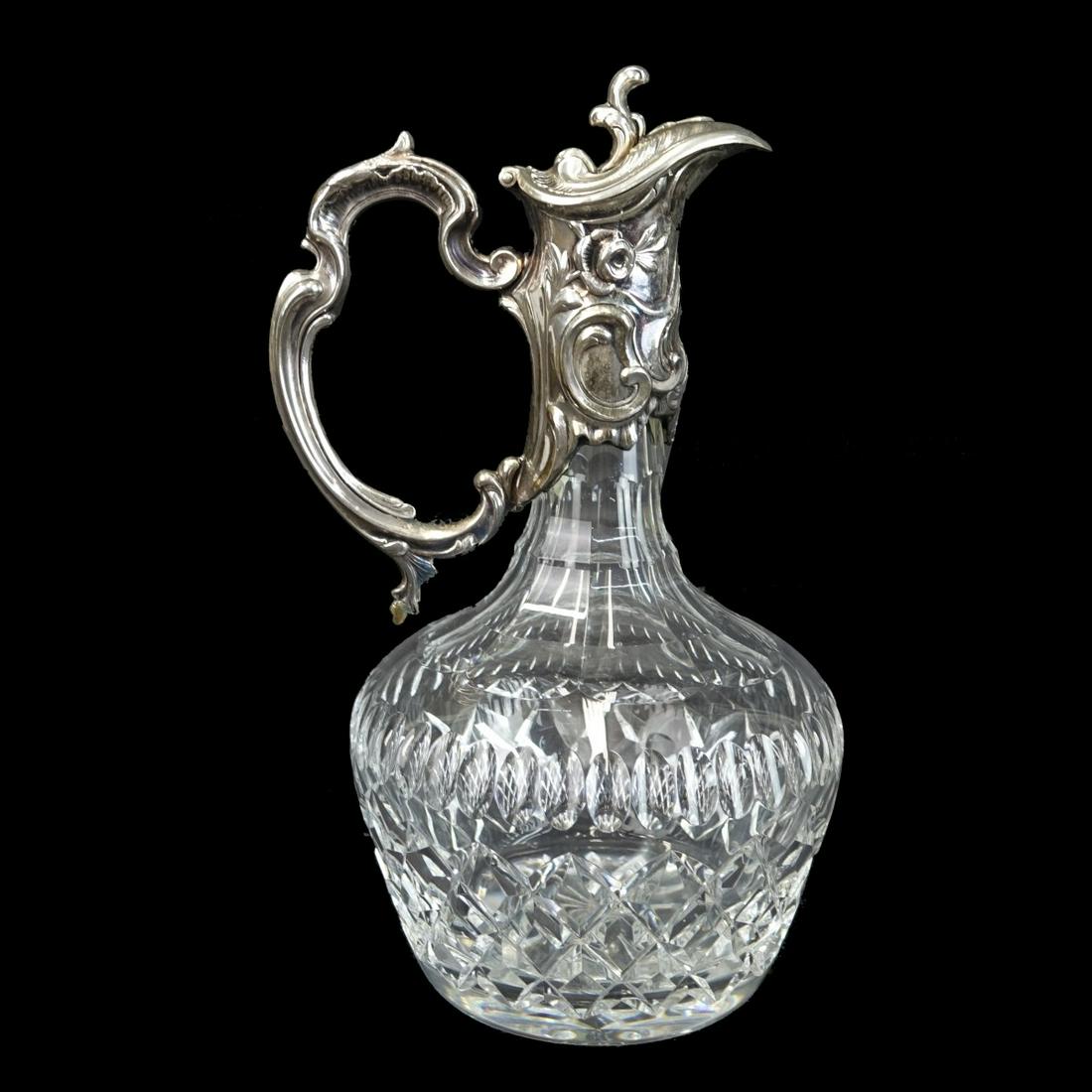 Vintage Art Nouveau Sterling and Crystal Pitcher (1 of 4)