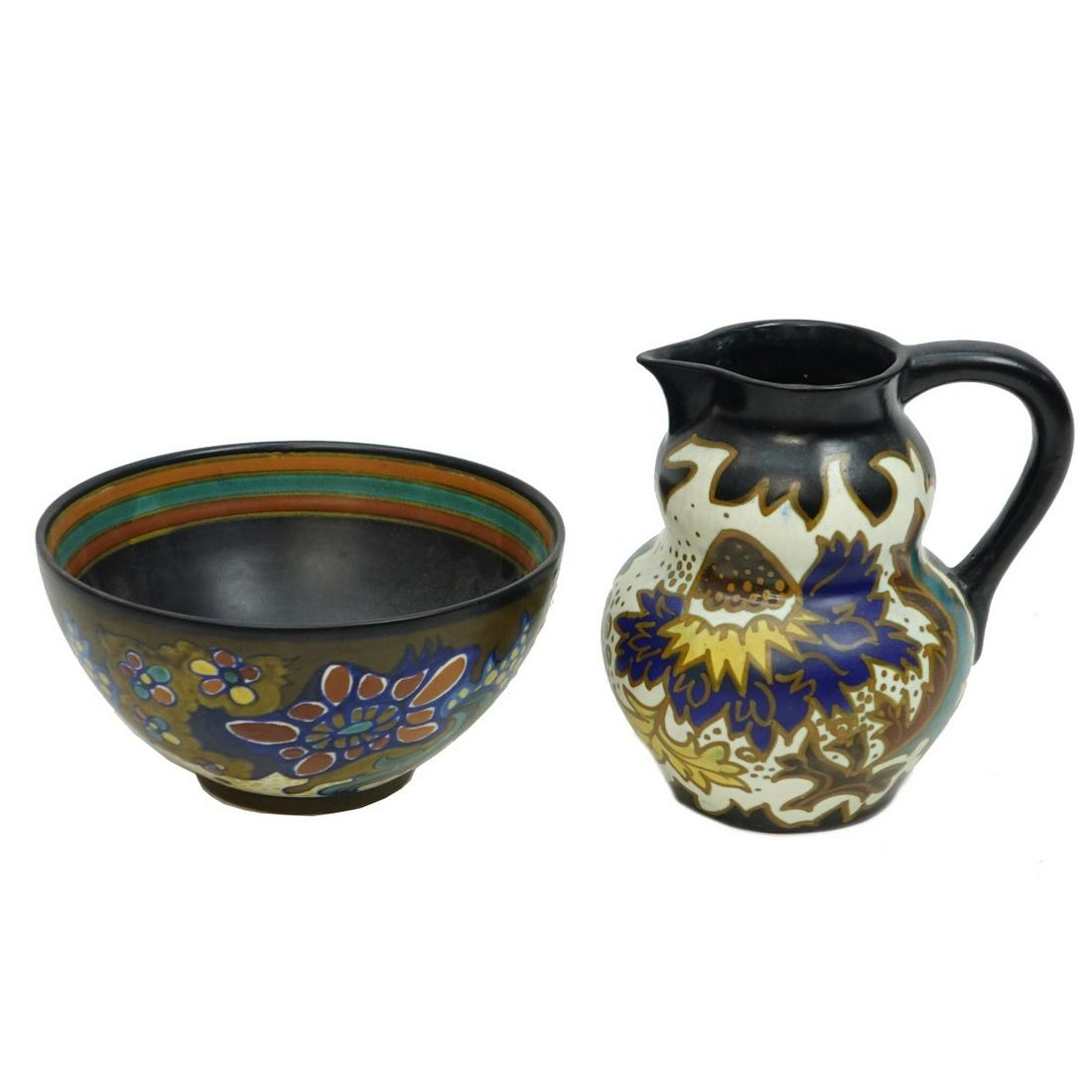 Two (2) Antique Gouda Polychrome Tableware (1 of 4)