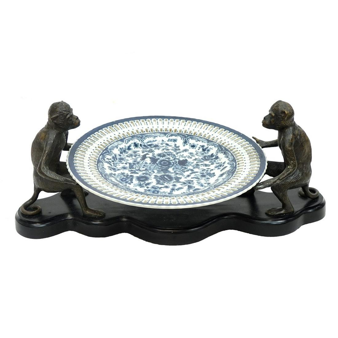 Bronze, Granite and Porcelain Centerpiece (1 of 3)