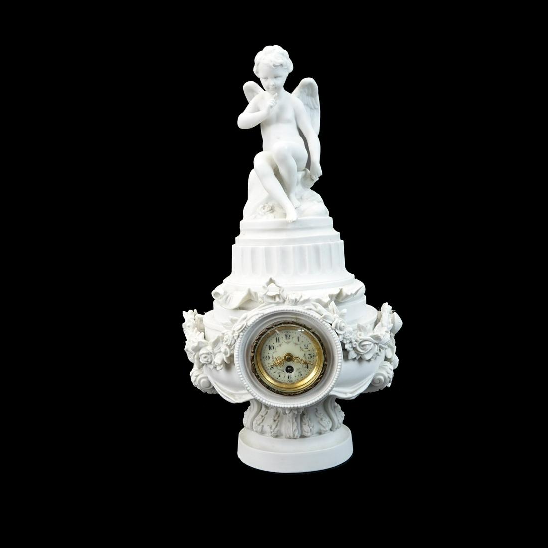 Sevres Style Bisque Porcelain Clock (1 of 4)
